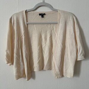 Vintage Talbots 100% Silk Cream Shrug, size M